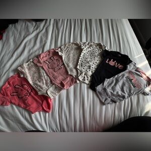 Cute Baby Onesies Set with Bunny and Love Designs